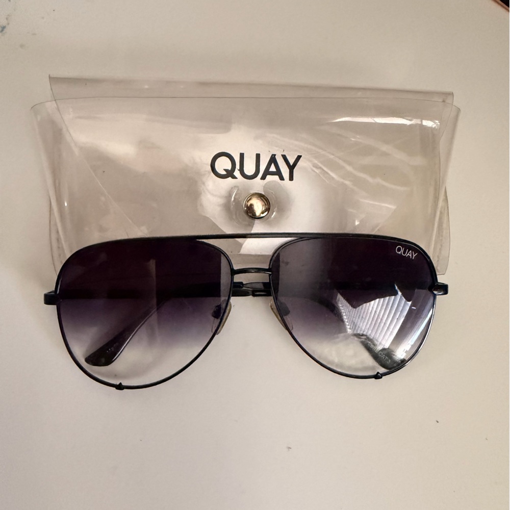 Quay Australia Black Aviator Sunglasses